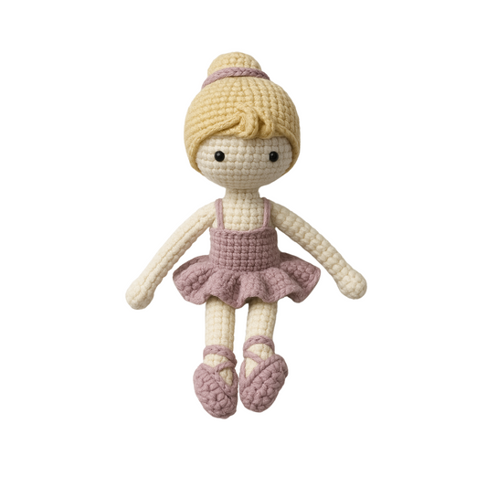 Handmade Crochet Ballerina Doll Pink Unique Treasures