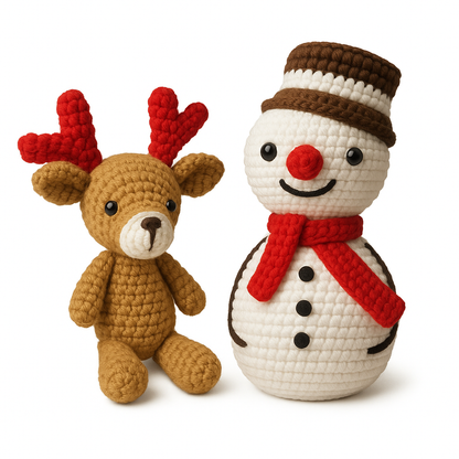 Handmade Crochet Snowman with Hat & Scarf - Unique Treasures