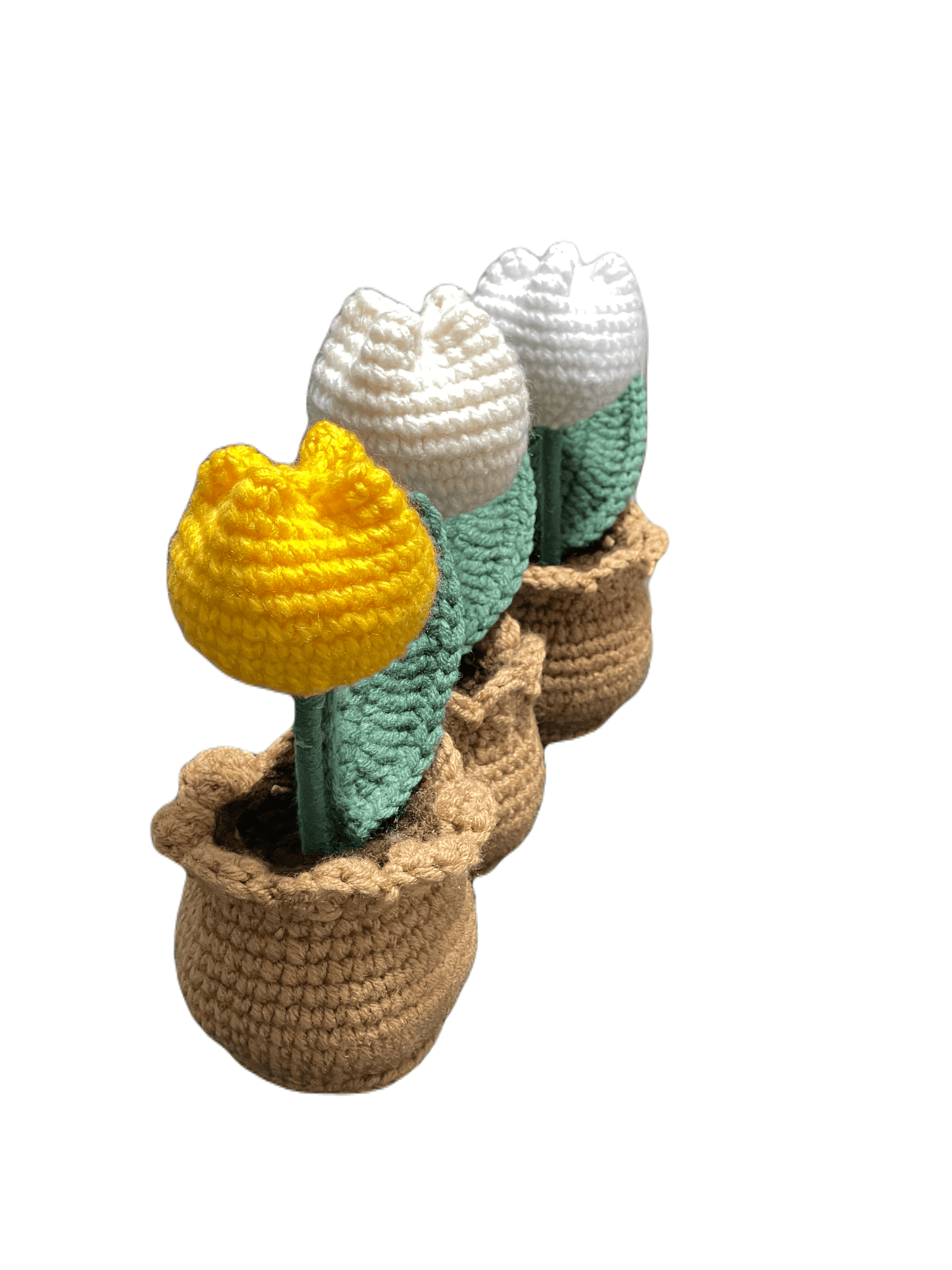 Handmade Crochet Tulip in Pot - Unique Treasures