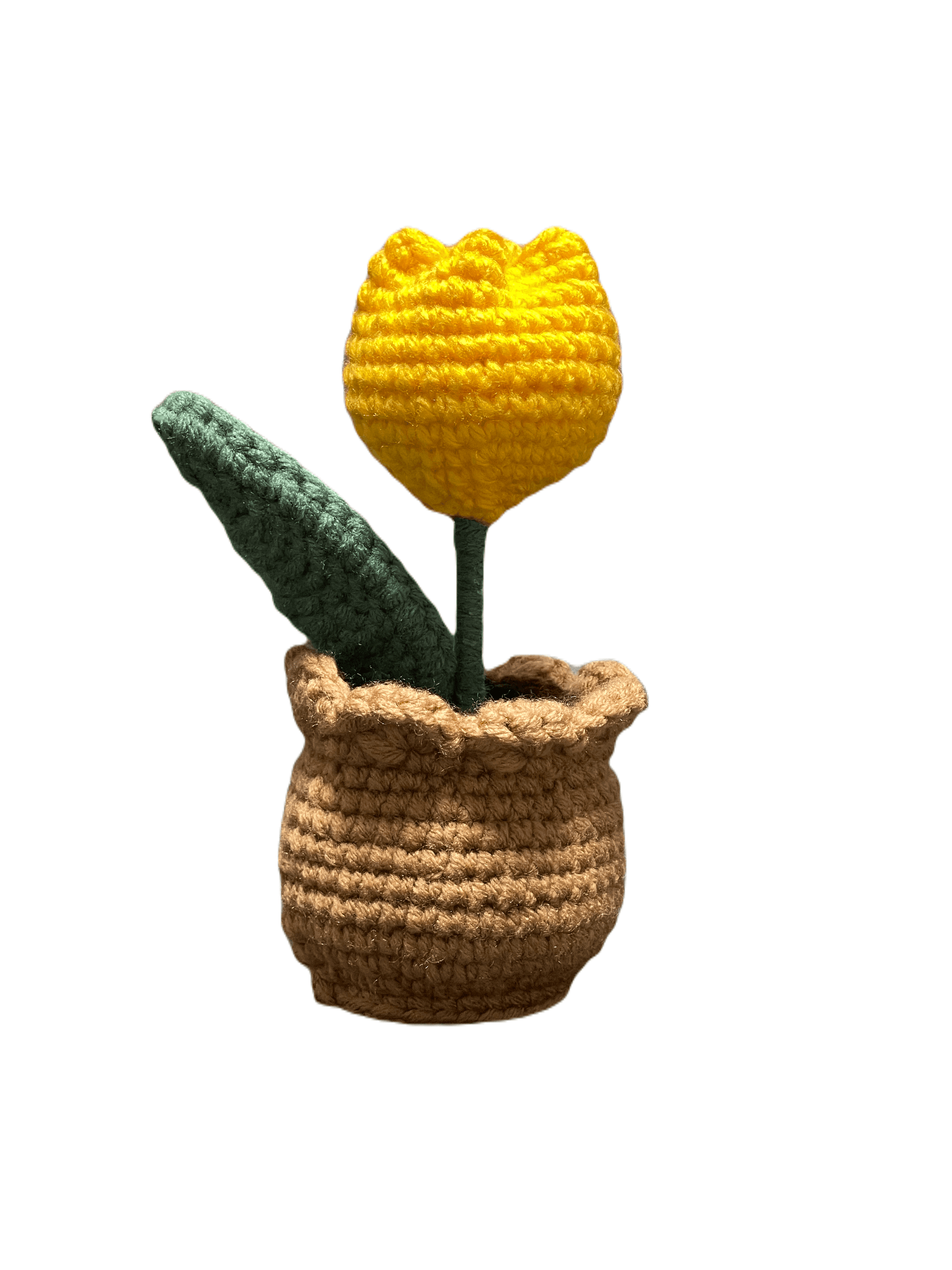 Handmade Crochet Tulip in Pot - Unique Treasures