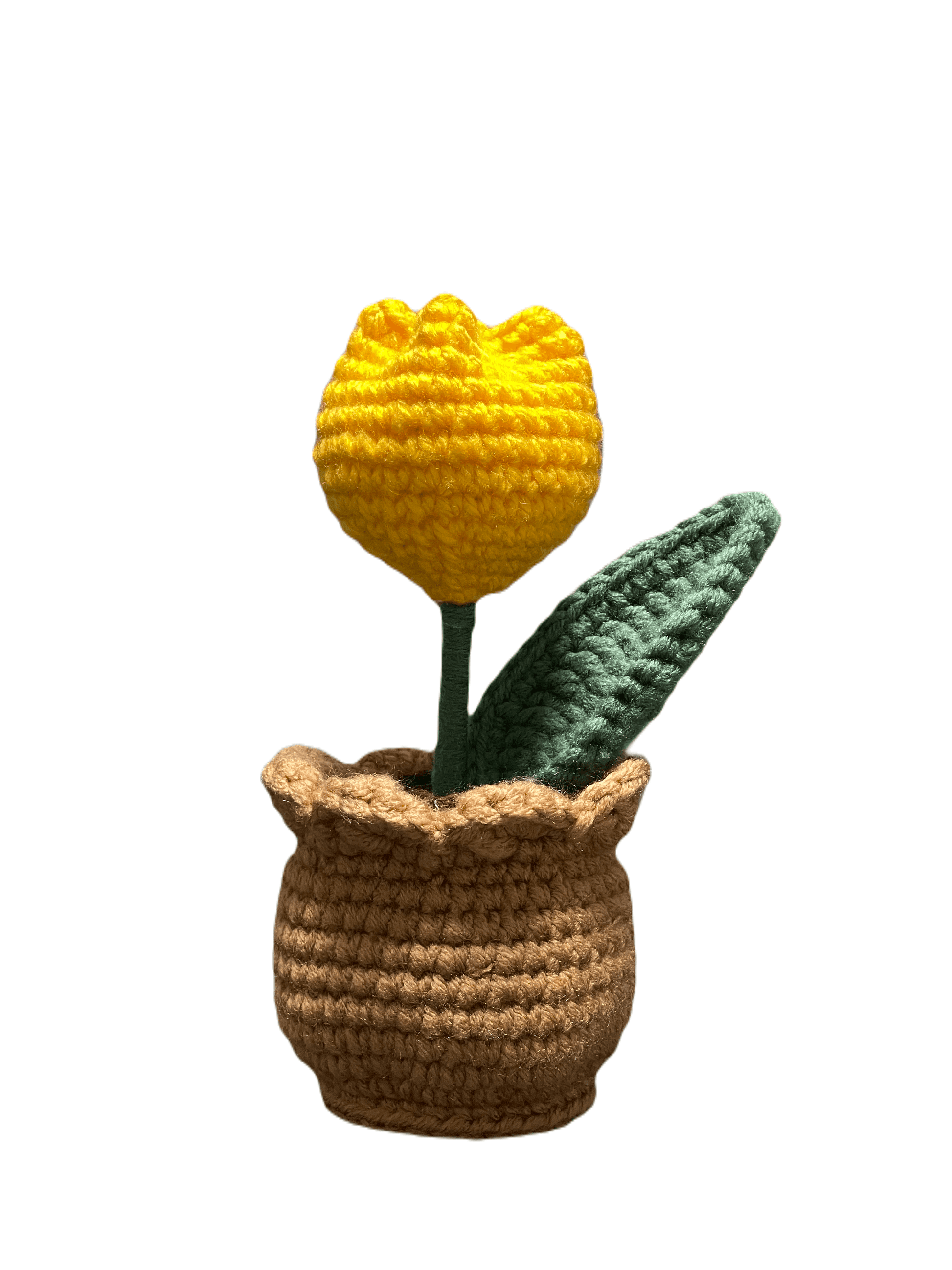 Handmade Crochet Tulip in Pot - Unique Treasures