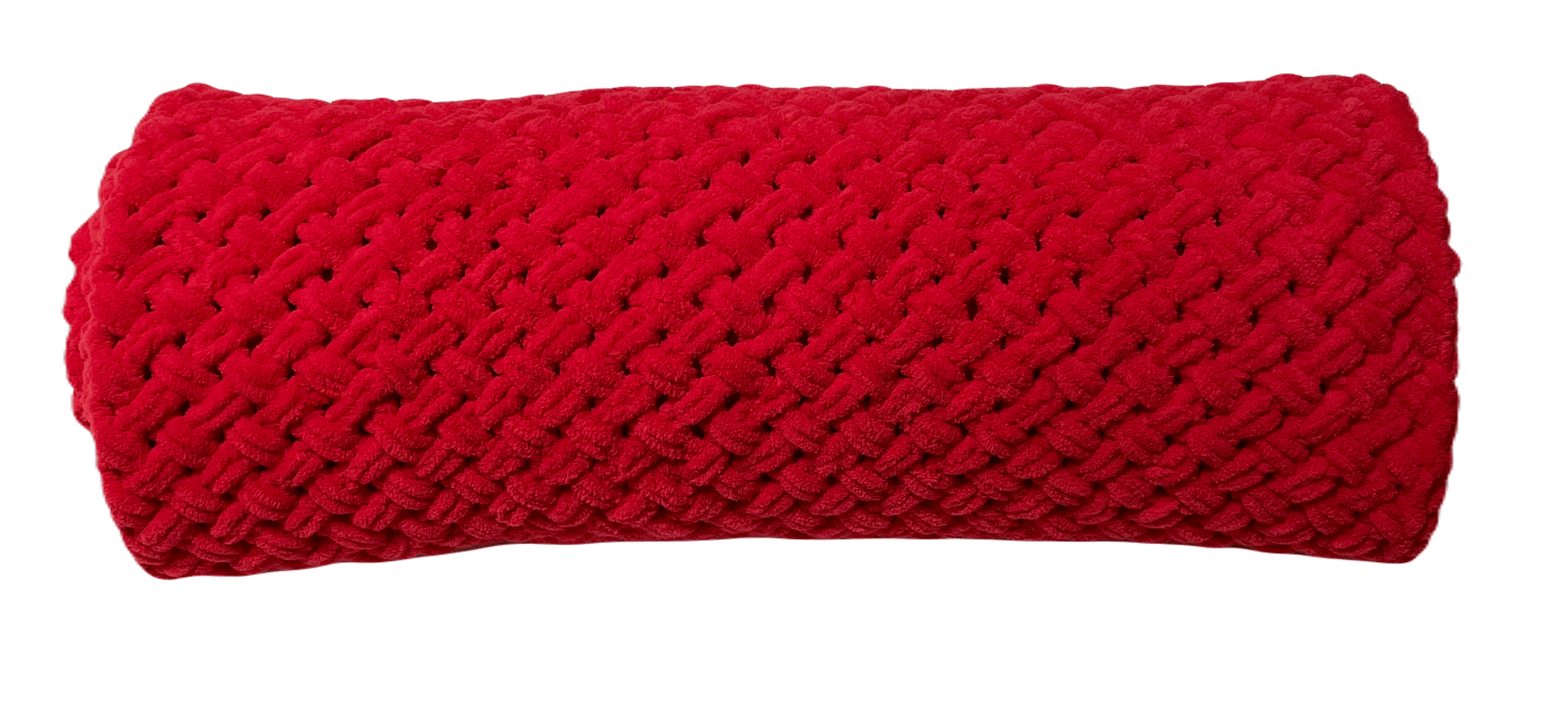 Cozy Red Hand-Knit Blanket - Unique Treasures