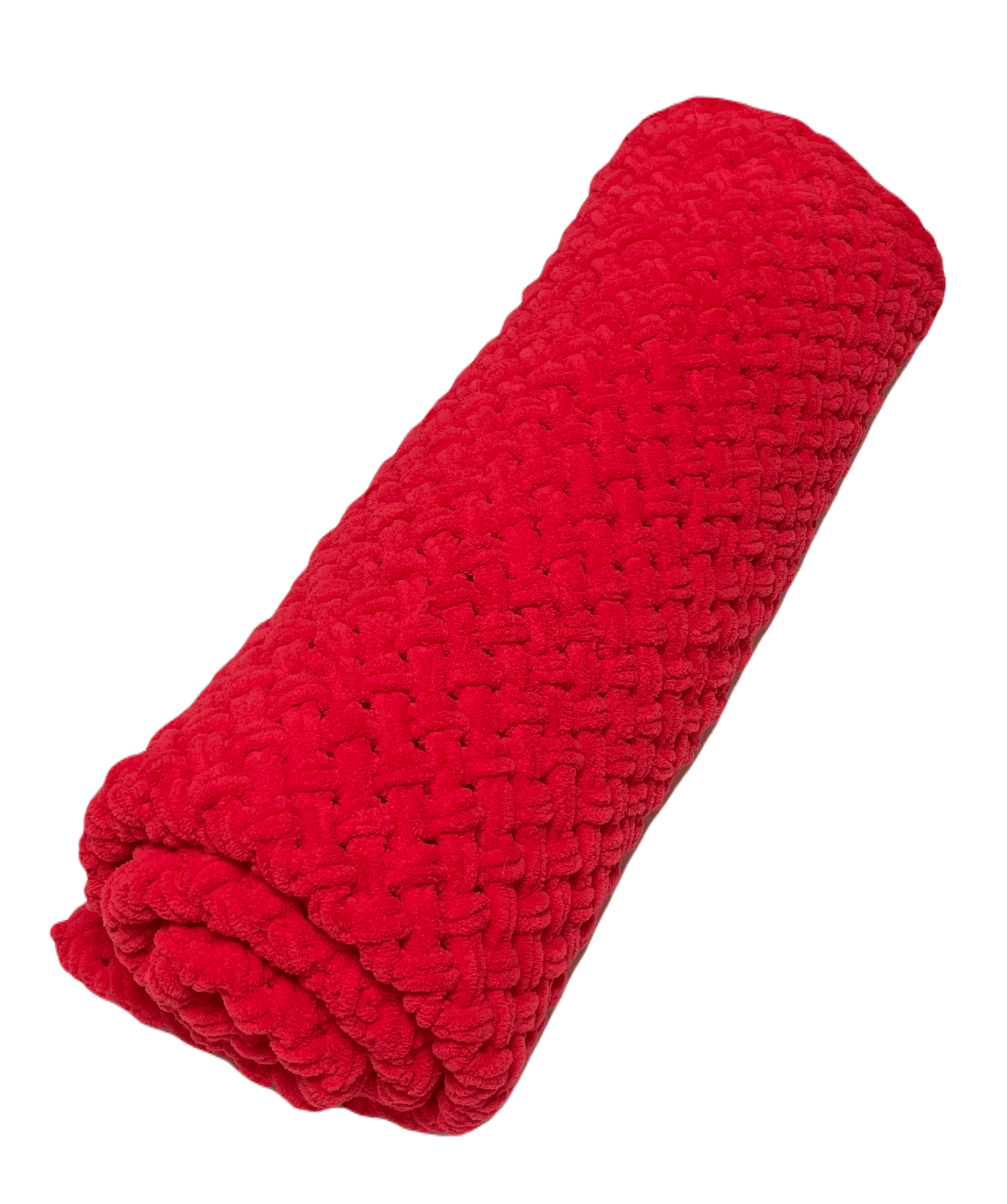 Cozy Red Hand-Knit Blanket - Unique Treasures