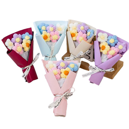 Set of colorful flower bouquets in various colors