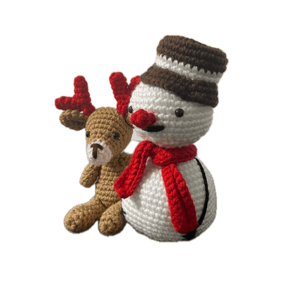 Handmade Crochet Snowman with Hat & Scarf - Unique Treasures