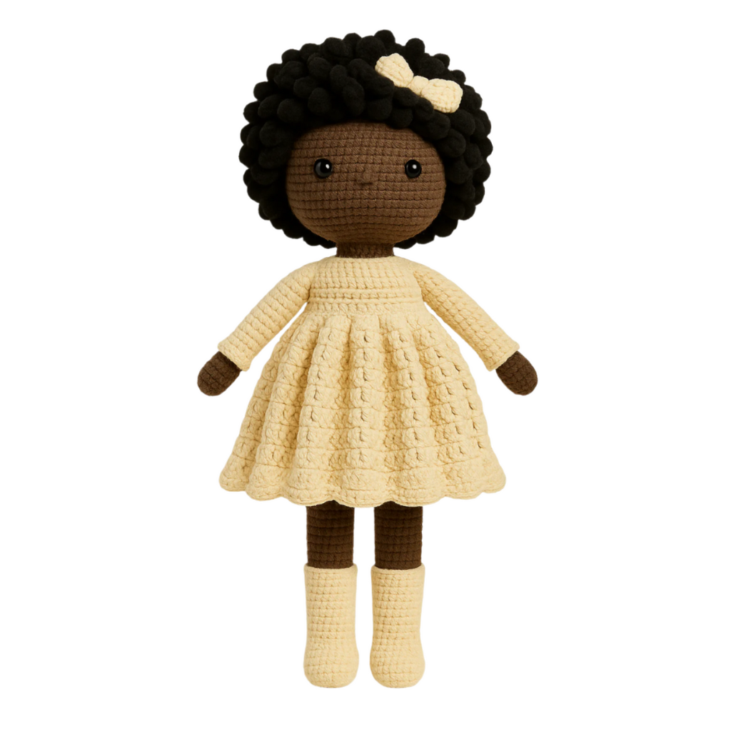 Amara – Handmade Crochet Doll in Cream