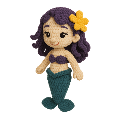 Marina the Sea Blossom Mermaid – Handmade Crochet Doll