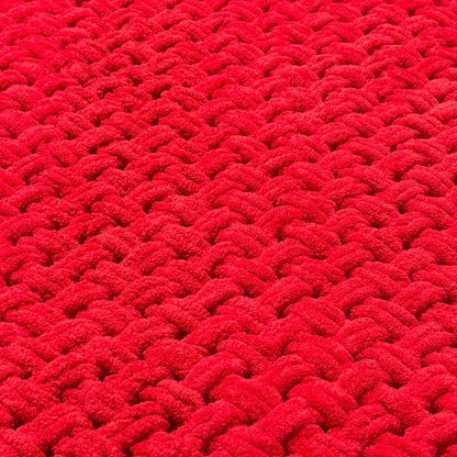 Cozy Red Hand-Knit Blanket - Unique Treasures