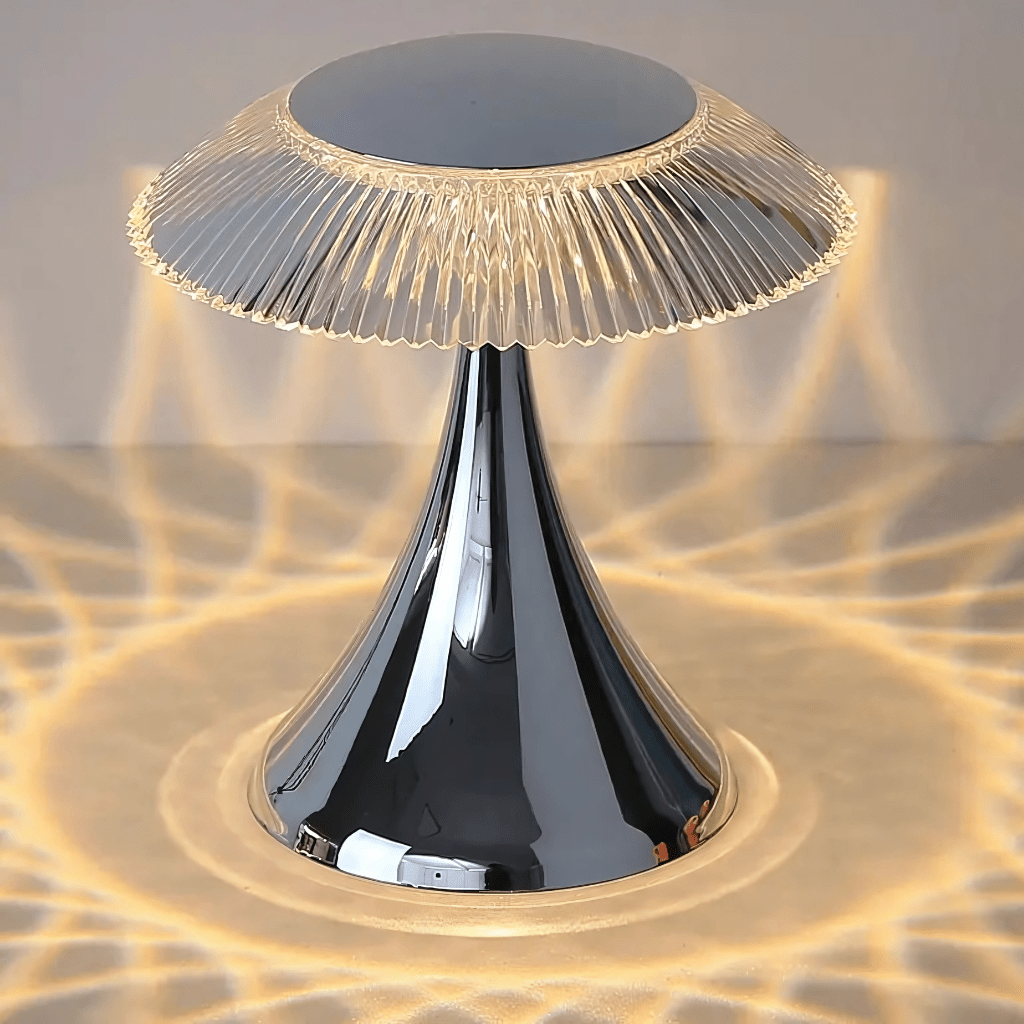 Modern black table lamp with a unique design