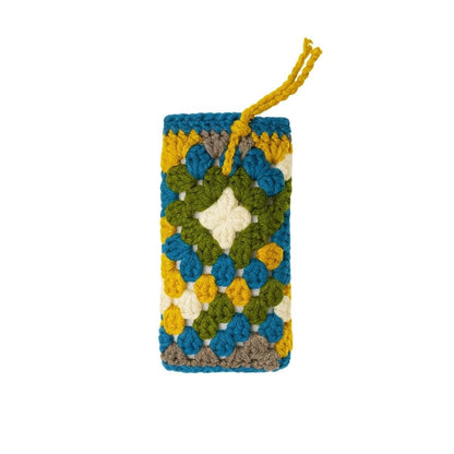 Crocheted Sunglasses pouch with geometric pattern 