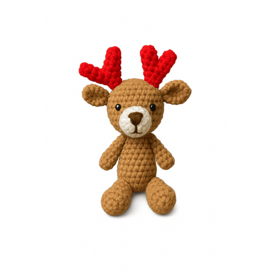 Handmade Crochet Reindeer Doll Unique Treasures