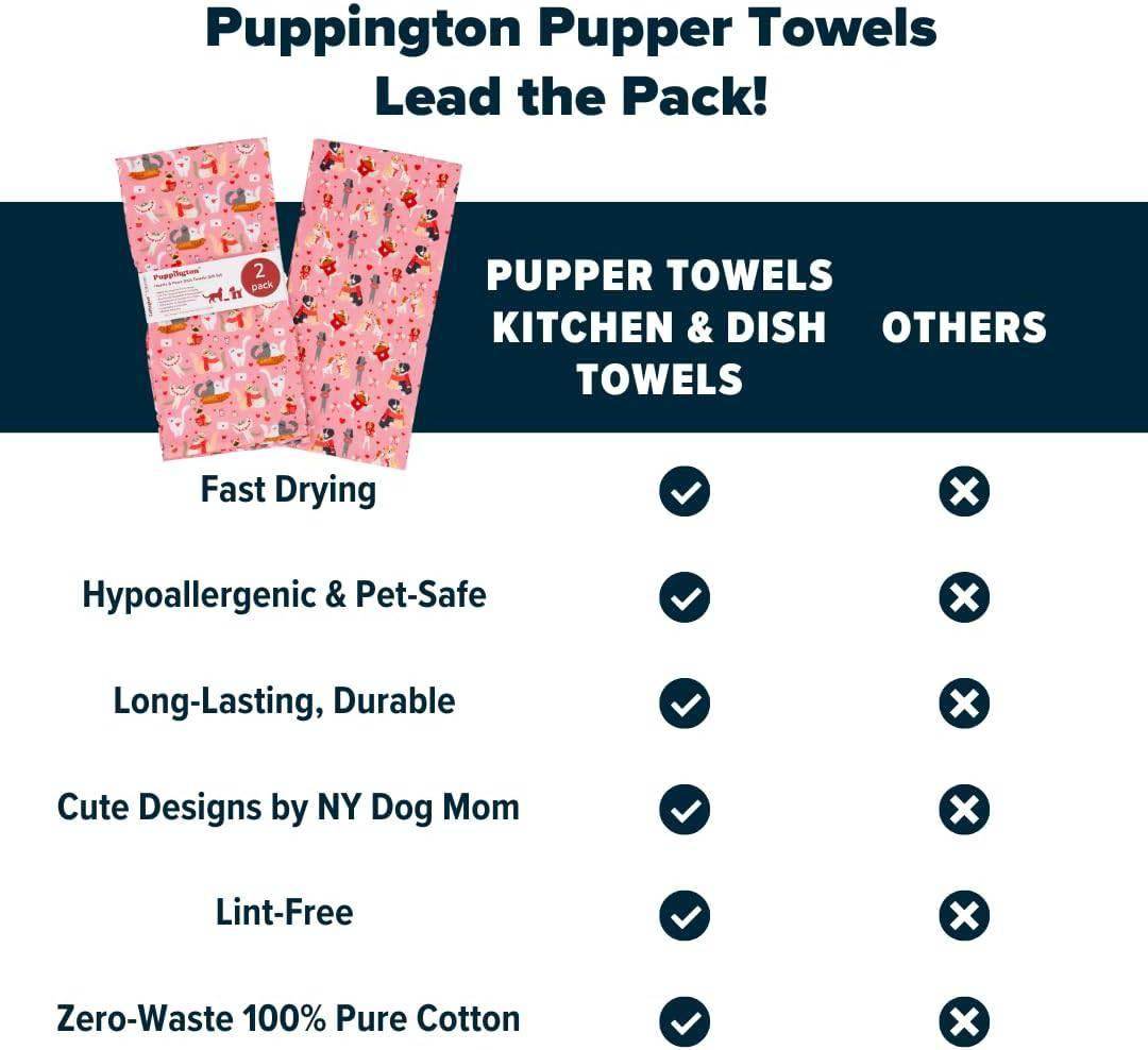 Puppington Pink Pet Kitchen Towels - Unique Treasures