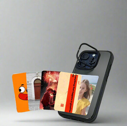 Smartphone with a lens bracket displaying custom ink screen designs 