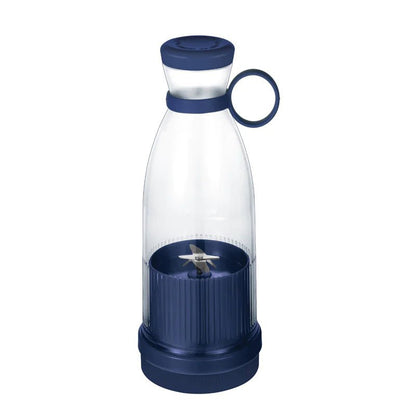 A Dark Blue portable USB blender bottle.
