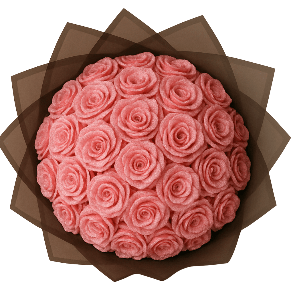 Black bouquet with Pink roses