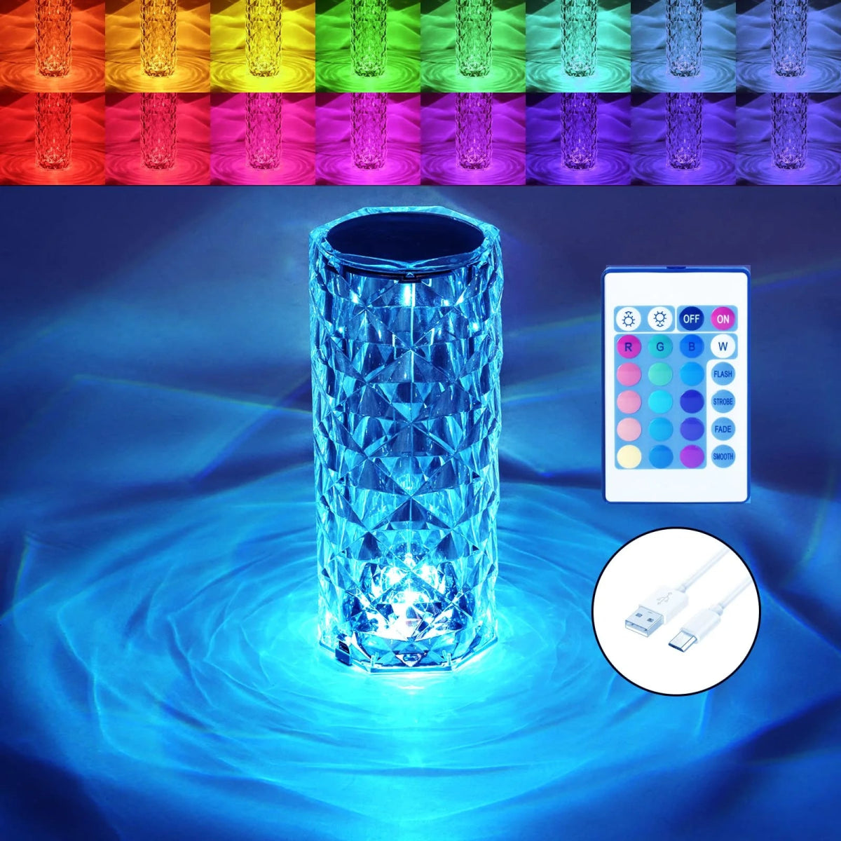  16-Color LED cup with remote control and USB cable 
