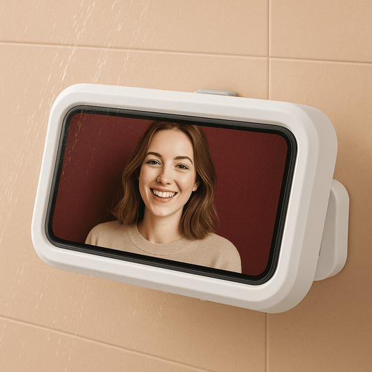 A White Waterproof Touchscreen Rotatable Phone Holder